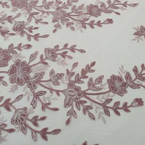 Tulle Flori Catifea Roz - imagine 2