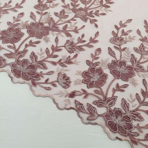 Tulle Flori Catifea Roz - imagine 3