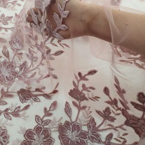 Tulle Flori Catifea Roz - imagine 4