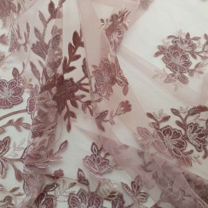 Tulle Flori Catifea Roz - imagine 5