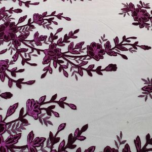 Tulle Flori Catifea Mov - imagine 2