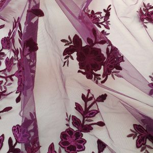 Tulle Flori Catifea Mov - imagine 6