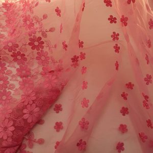Organza Floricele Pretty Ciclam - imagine 3