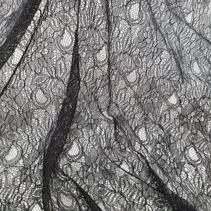 Cord Lace Flower Negru - imagine 1