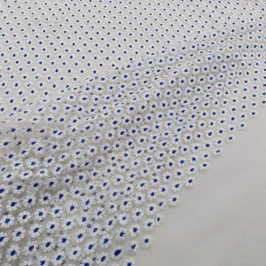 Dantela Brodata Rina Floricele / Albastru - imagine 4