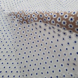 Dantela Brodata Rina Floricele / Albastru - imagine 1