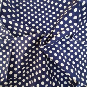 Bumbac Satinat Imprimat Buline Navy /Alb - imagine 3