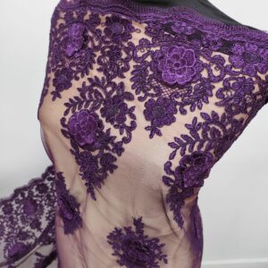 Dantela Brodata Pe Tull Cori 3D Mov - imagine 4