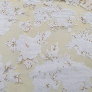 Organza Imprimata Galben / Alb - imagine 5
