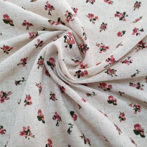 In Imprimat Bej Floral Rosu - imagine 2