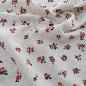 In Imprimat Bej Floral Rosu - imagine 1