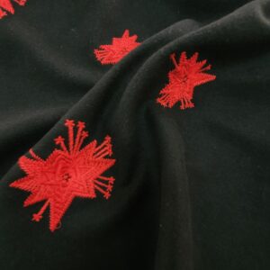 Velur Negru Brodat Stele - imagine 1