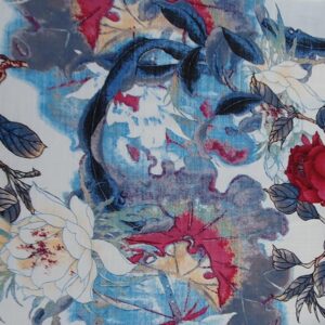 Vascoza Imprimat Floral Albastru - imagine 4