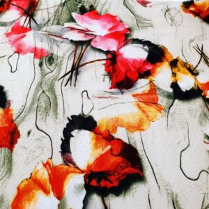 Vascoza Imprimat Floral Portocaliu - imagine 3