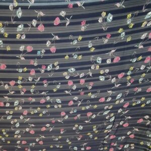 Voal Uragri Jaquard Imprimat Metalic Navy - imagine 2