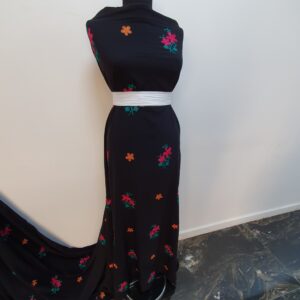 Vascoza Charlie Negru Brodat Floricele - imagine 2