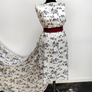 Vascoza Charlie Alb Imprimat Frunze Mov - imagine 2