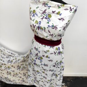 Vascoza Charlie Alb Imprimat Frunze Mov - imagine 3