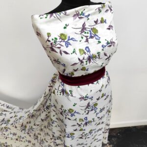 Vascoza Charlie Alb Imprimat Frunze Mov - imagine 4