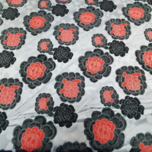 Jaquard Flower Rosu / Gri - imagine 2