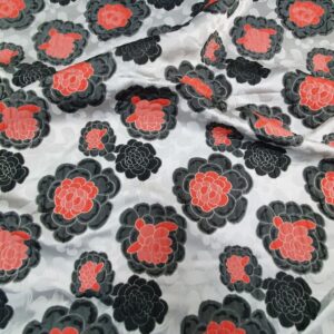 Jaquard Flower Rosu / Gri - imagine 4