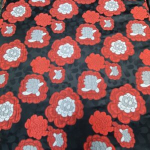 Jaquard Flower Grena / Negru - imagine 2