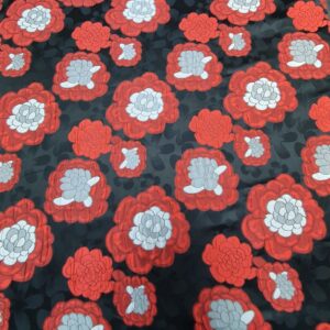 Jaquard Flower Grena / Negru - imagine 3