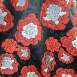 Jaquard Flower Grena / Negru - imagine 4