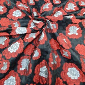 Jaquard Flower Grena / Negru - imagine 1