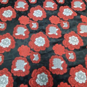 Jaquard Flower Grena / Negru - imagine 5