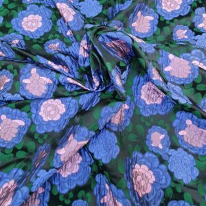 Jaquard Flower Lila / Albastru - imagine 1