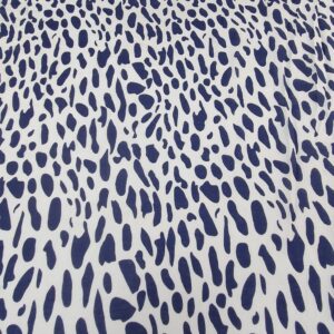 Bumbac Imprimat Leopard Alb/ Navy - imagine 2