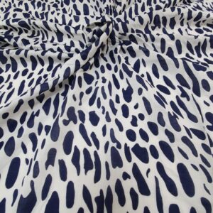 Bumbac Imprimat Leopard Alb/ Navy - imagine 4