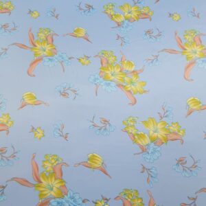 Satin Imprimat Blue Floral - imagine 2