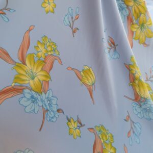 Satin Imprimat Blue Floral - imagine 3