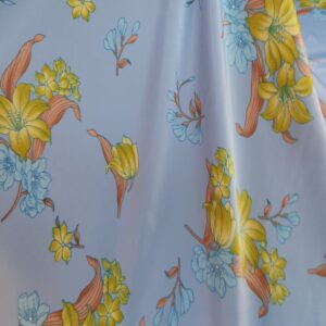 Satin Imprimat Blue Floral - imagine 4