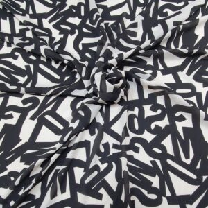 Rose Chiffon Imprimat Alb / Negru - imagine 1