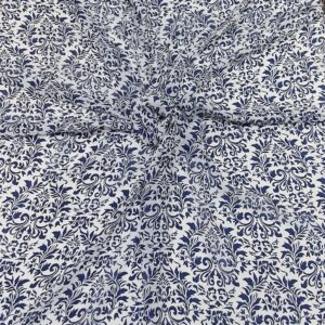 Chiffon Imp. Franta Alb/Navy Model Baroc - imagine 1
