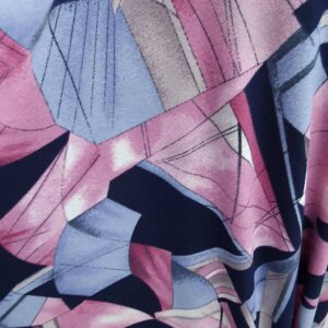 Jerse Burbery Imprimat  Roz/Navy - imagine 3