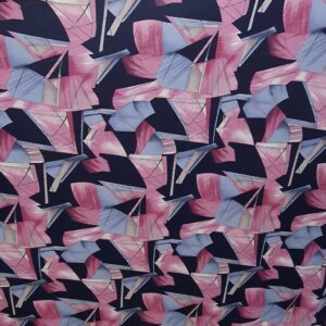 Jerse Burbery Imprimat  Roz/Navy - imagine 4