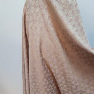 Bumbac Jaquard Bej / Roz Floral - imagine 1