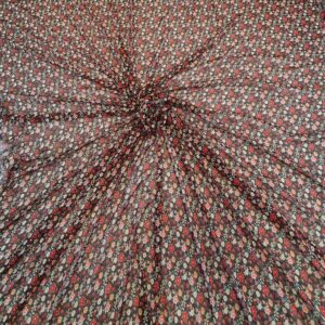 Chiffon Imprimat Negru Floricele - imagine 2