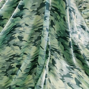Satin Ne-Elastic Imprimat Verde Army - imagine 2