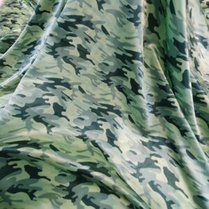 Satin Ne-Elastic Imprimat Verde Army - imagine 5