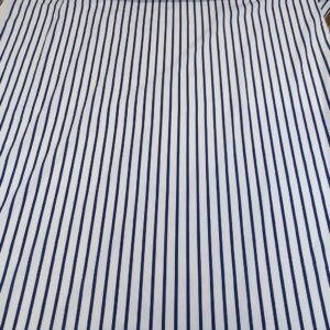 Bumbac Imprimat Dungi Alb / Navy - imagine 3