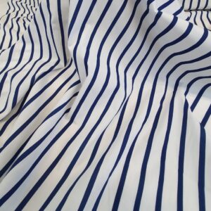 Bumbac Imprimat Dungi Alb / Navy - imagine 6