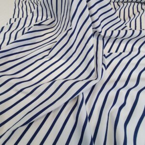Bumbac Imprimat Dungi Alb / Navy - imagine 5