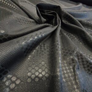 Bumbac Satinat Emboss Negru Geometric - imagine 1