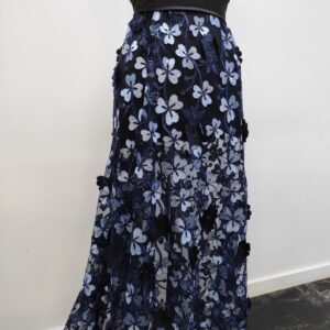 Tulle Brodat Flori 3D Navy / Blue - imagine 9