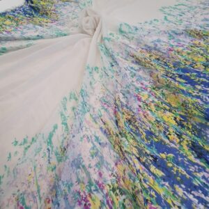 Chiffon Imprimat Alb / Multicolor - imagine 4